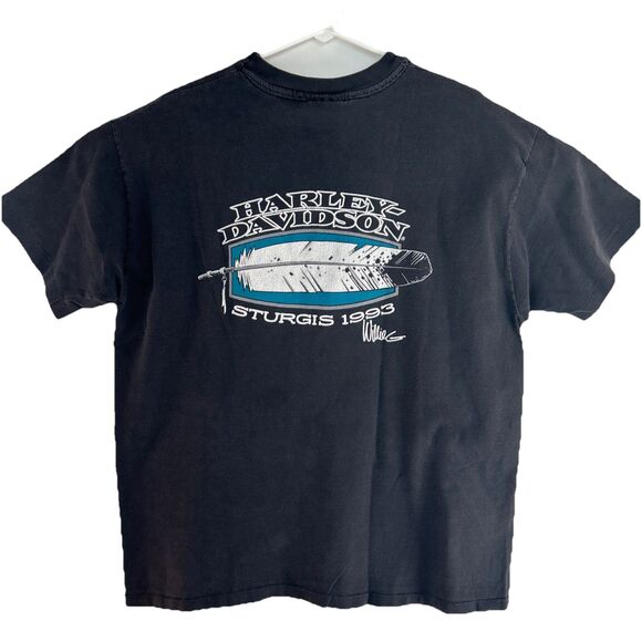 Vintage 1993 Harley Davidson Sturgis Men's XL T-shirt Hanes Beefy Tag - Willie G - Picture 5 of 9